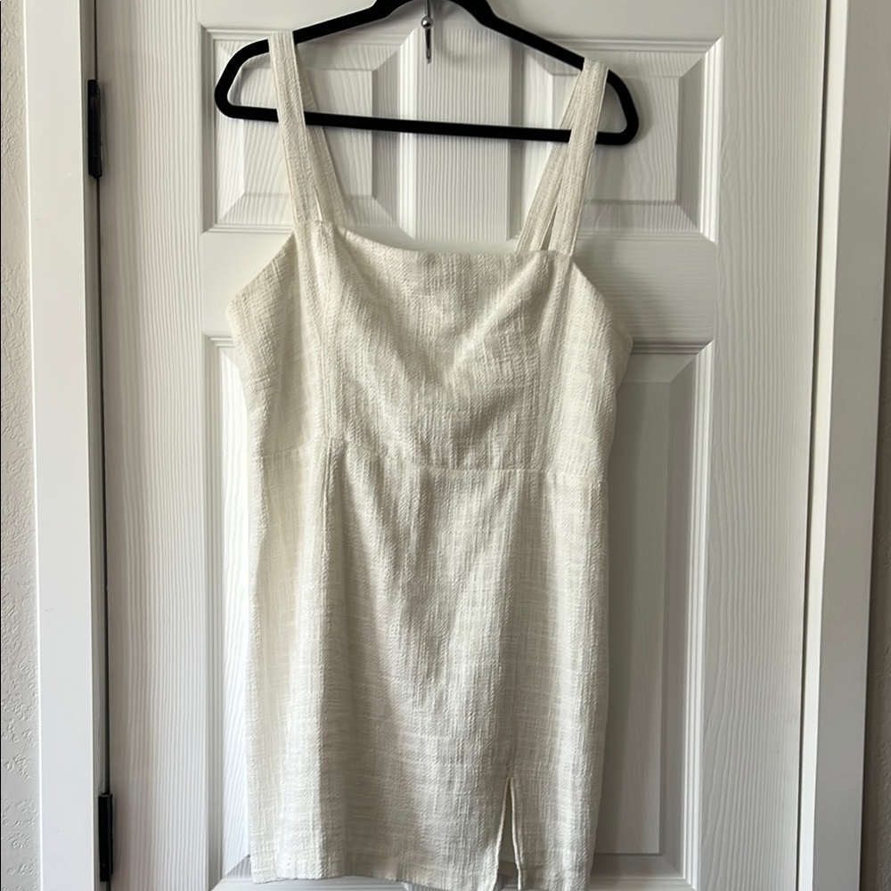 Abercrombie white Textured Square-Neck Mini Dress